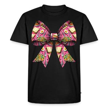 Coquette Bow Lunch Lady Cafeteria Worker - Men's Premium Organic T-Shirt - black - Front - Nico (187cm)