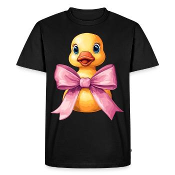 Coquette Bow Rubber Ducky Ducky Mom Mothers Day - Men's Premium Organic T-Shirt - black - Front - Nico (187cm)