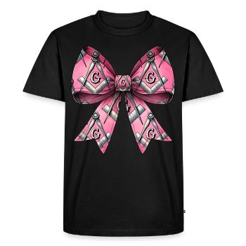 Coquettish Bow Masonic Symbols Freemasonry Mom - Men's Premium Organic T-Shirt - black - Front - Nico (187cm)