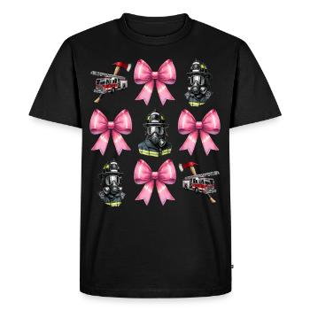 Coquette Bow Pompier Pompier - T-shirt Premium bio Homme - noir - Devant - Nico (187cm)