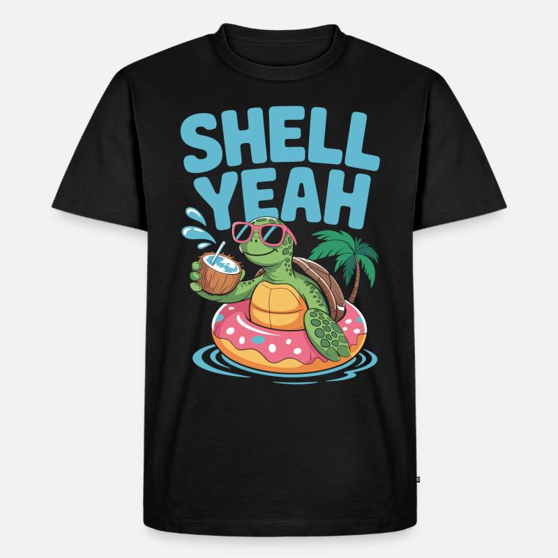 Sommer mit Stil – Turtle Time - Männer Premium Bio T-Shirt - Schwarz
