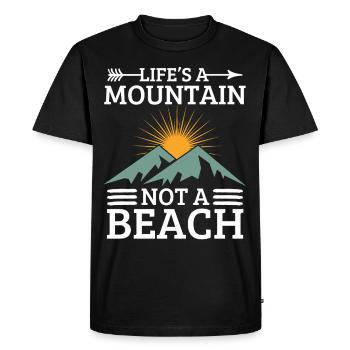 Motivational slogan mountaineering nature - Men's Premium Organic T-Shirt - black - Front - Nico (187cm)