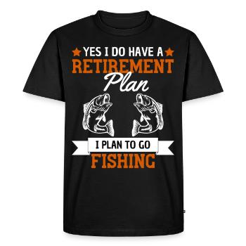 Drôle de retraité pêcheur disant retraite - T-shirt Premium bio Homme - noir - Devant - Nico (187cm)