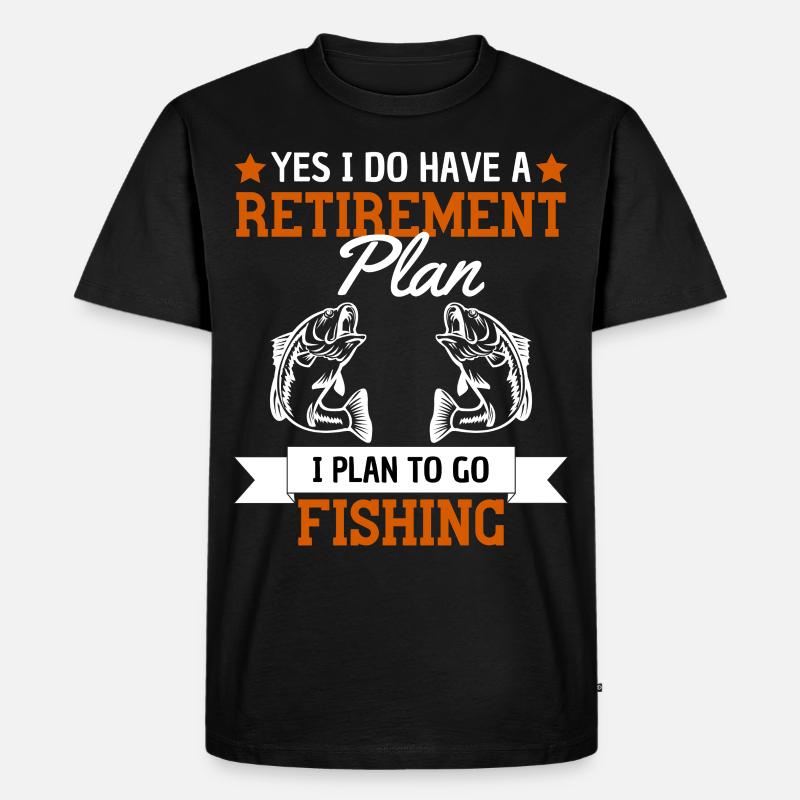 Lustiger Rente Angler Spruch Ruhestand - Männer Premium Bio T-Shirt - Schwarz