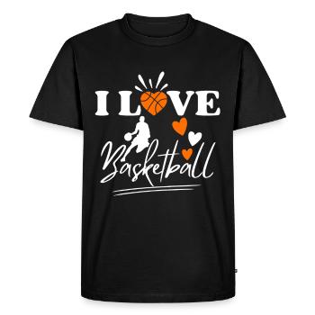 Basketball Love Basketball Club - Men's Premium Organic T-Shirt - black - Front - Nico (187cm)