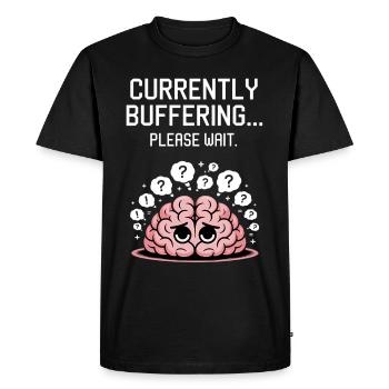 Drôle de pensée cérébrale dicton - T-shirt Premium bio Homme - noir - Devant - Nico (187cm)