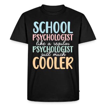 Psychologue scolaire Psychologie scolaire - T-shirt Premium bio Homme - noir - Devant - Nico (187cm)