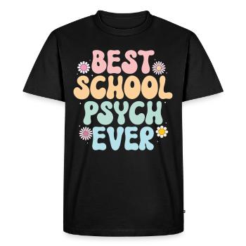 Psychologue scolaire Psychologie scolaire - T-shirt Premium bio Homme - noir - Devant - Nico (187cm)
