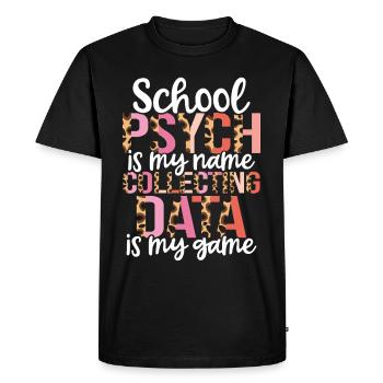 Psychologue scolaire Psychologie scolaire - T-shirt Premium bio Homme - noir - Devant - Nico (187cm)