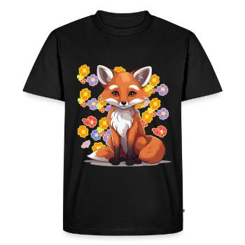 années 80 90 renard renards enfants vintage rétro - T-shirt Premium bio Homme - noir - Devant - Nico (187cm)