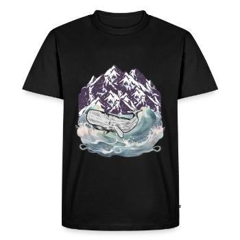 Mammifère marin Baleine Poisson Mer - T-shirt Premium bio Homme - noir - Devant - Nico (187cm)