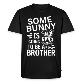 Drôle de frère disant Pâques - T-shirt Premium bio Homme - noir - Devant - Nico (187cm)