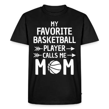 Basket-ball drôle disant maman - T-shirt Premium bio Homme - noir - Devant - Nico (187cm)