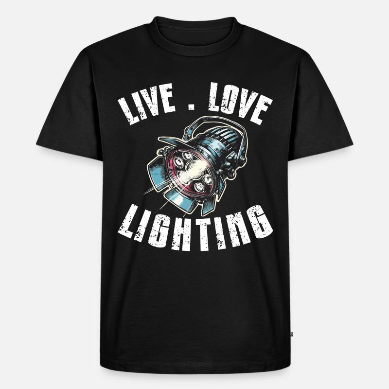 Lichttechniker Beleuchtungstechniker Lichttechnik - Männer Premium Bio T-Shirt - Schwarz