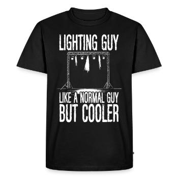 Technicien d’éclairage Technicien d’éclairage Technique d’éclairage - T-shirt Premium bio Homme - noir - Devant - Nico (187cm)