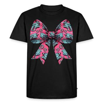 Coquette Bow Laser Tag Pink Pattern Girl Mom - Men's Premium Organic T-Shirt - black - Front - Nico (187cm)