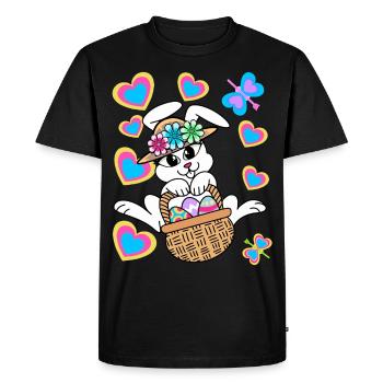 Lapin de Pâques Oeufs de lapin de Pâques Oeufs de Pâques - T-shirt Premium bio Homme - noir - Devant - Nico (187cm)