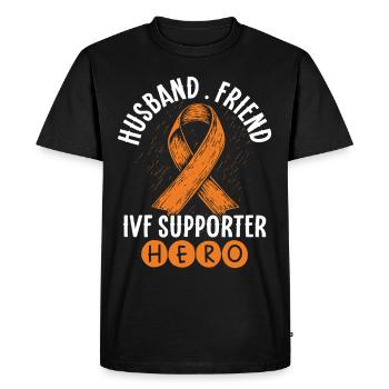 Awareness of Infertility IVF Fertilization - Men's Premium Organic T-Shirt - black - Front - Nico (187cm)