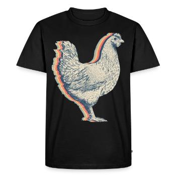 Chicken Farm Farmer Agriculture Retro Line Art - Men's Premium Organic T-Shirt - black - Front - Nico (187cm)