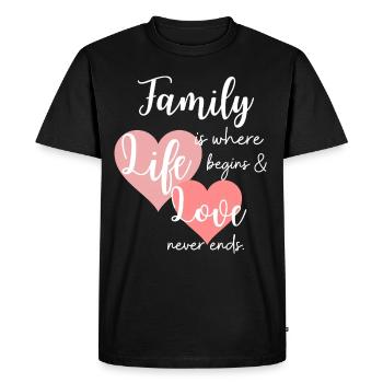 Famille Dicton Amour Cohésion - T-shirt Premium bio Homme - noir - Devant - Nico (187cm)