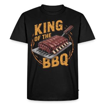 King of the BBQ - Grill Master - Men's Premium Organic T-Shirt - black - Front - Nico (187cm)