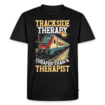 train driver train lover station - Men's Premium Organic T-Shirt - black - Front - Nico (187cm)