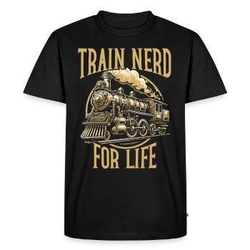 train driver train lover station - Men's Premium Organic T-Shirt - black - Front - Nico (187cm)