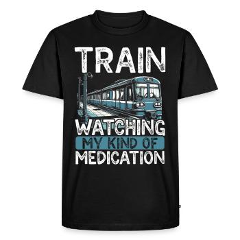 train driver train lover station - Men's Premium Organic T-Shirt - black - Front - Nico (187cm)