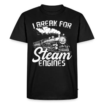 train driver train lover station - Men's Premium Organic T-Shirt - black - Front - Nico (187cm)
