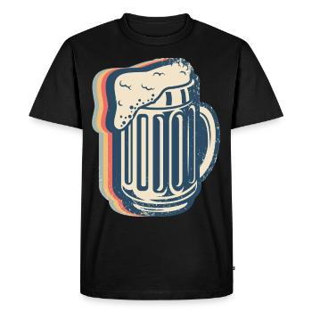 Bière artisanale Brasserie Brasserie maison Brasserie Rétro Line - T-shirt Premium bio Homme - noir - Devant - Nico (187cm)