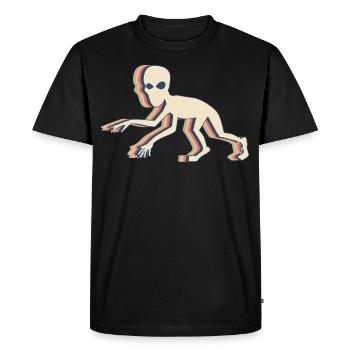 Dover Demon Cryptid Cryptozoology Retro Line Art - Men's Premium Organic T-Shirt - black - Front - Nico (187cm)