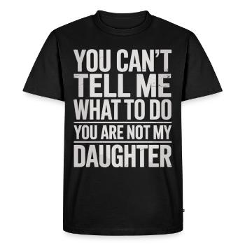 J’écoute simplement ma fille - T-shirt Premium bio Homme - noir - Devant - Nico (187cm)