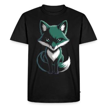 Mysterious fox for animal fans - Men's Premium Organic T-Shirt - black - Front - Nico (187cm)