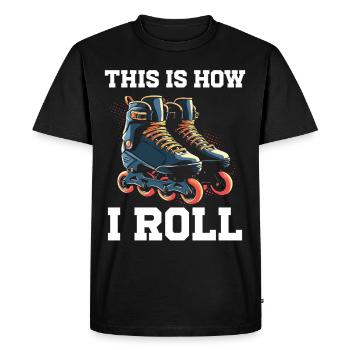 Patins à roues alignées Rollers Patins à roues alignées - T-shirt Premium bio Homme - noir - Devant - Nico (187cm)