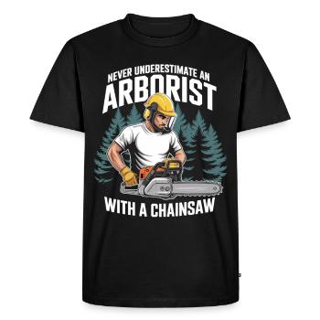 Héros de la tronçonneuse en foresterie - T-shirt Premium bio Homme - noir - Devant - Nico (187cm)