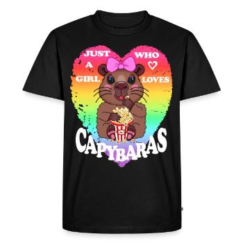 Just a girl who loves capybaras - Men's Premium Organic T-Shirt - black - Front - Nico (187cm)
