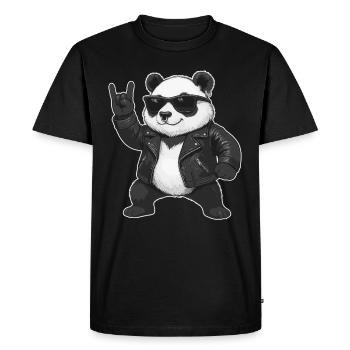 Rock Music, Panda, Panda, Rock Hand, Heavy Metal - Men's Premium Organic T-Shirt - black - Front - Nico (187cm)