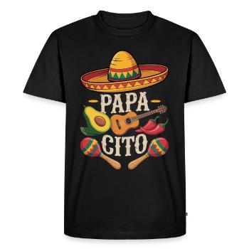 Papacito mit Chili Power - Männer Premium Bio T-Shirt - Schwarz - Vorne - Nico (187cm)