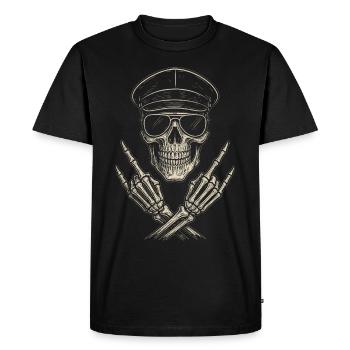 Musique Rock, Crâne, Main De Roche, Heavy Metal - T-shirt Premium bio Homme - noir - Devant - Nico (187cm)