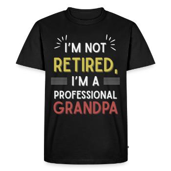 Drôle de grand-père disant grand-père retraite - T-shirt Premium bio Homme - noir - Devant - Nico (187cm)