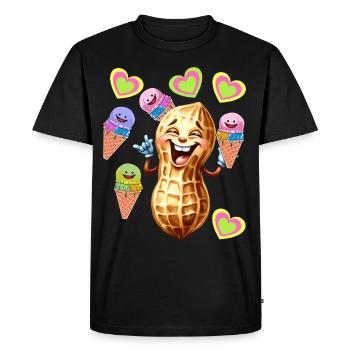 Filles Garçons Enfants Enfant Teen Cacahuète Glace Années 80 - T-shirt Premium bio Homme - noir - Devant - Nico (187cm)