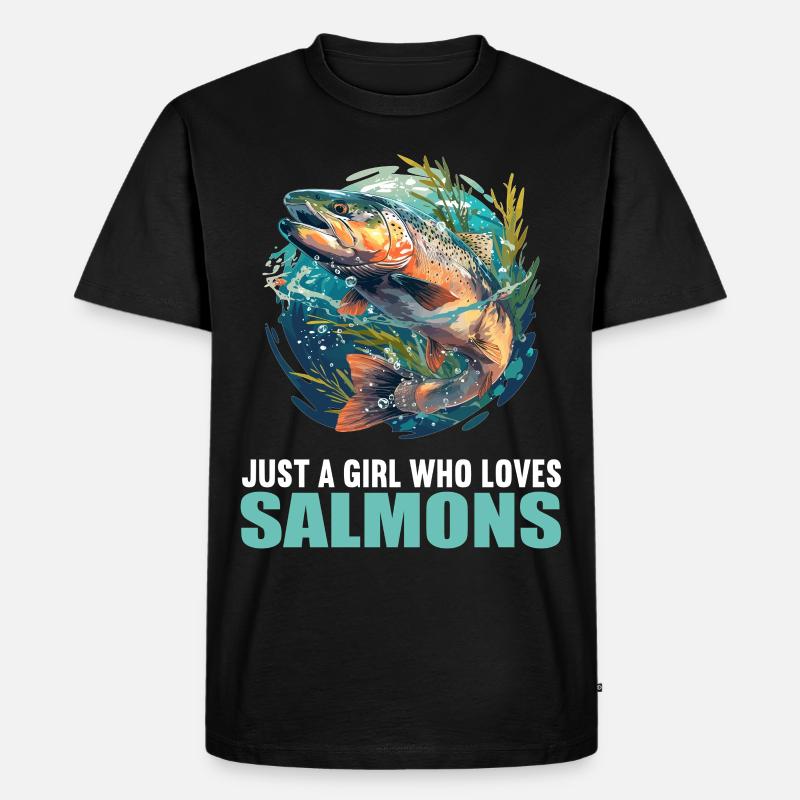 Lachse Lachs - Männer Premium Bio T-Shirt - Schwarz