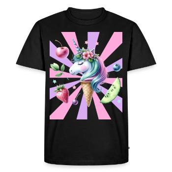 Licorne Glace Enfants Filles Garçons Teen Licornes - T-shirt Premium bio Homme - noir - Devant - Nico (187cm)