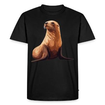 Lions de mer Lion de mer - T-shirt Premium bio Homme - noir - Devant - Nico (187cm)