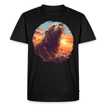 Lions de mer Lion de mer - T-shirt Premium bio Homme - noir - Devant - Nico (187cm)
