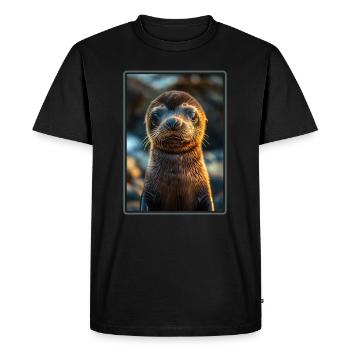 Lions de mer Lion de mer - T-shirt Premium bio Homme - noir - Devant - Nico (187cm)