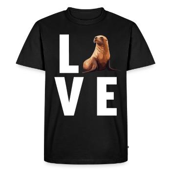 Lions de mer Lion de mer - T-shirt Premium bio Homme - noir - Devant - Nico (187cm)