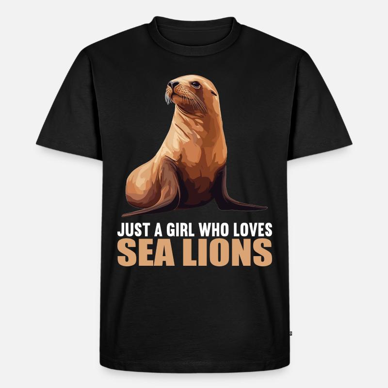 Seelöwen Seelöwe - Männer Premium Bio T-Shirt - Schwarz