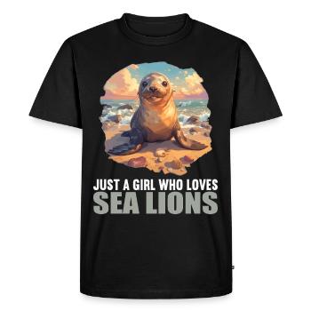 Lions de mer Lion de mer - T-shirt Premium bio Homme - noir - Devant - Nico (187cm)
