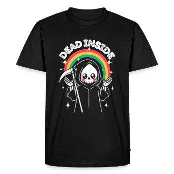 Dead inside - Rainbow Reaper Halloween - Men's Premium Organic T-Shirt - black - Front - Nico (187cm)